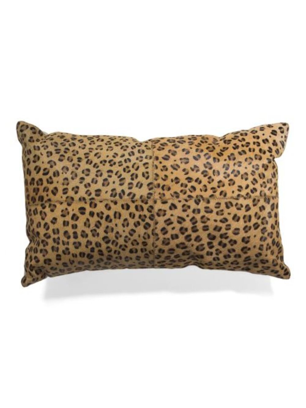 TAHARI HOME Made In India Leather 12x20 Cheetah Print Lumbar Pillow